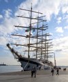 Royal Clipper at the dock in Lisbon